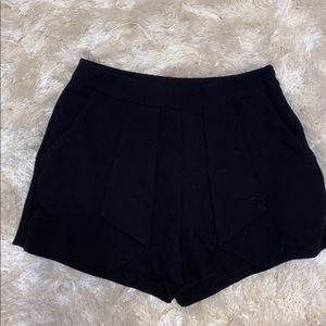 Black Flowy flap front shorts
